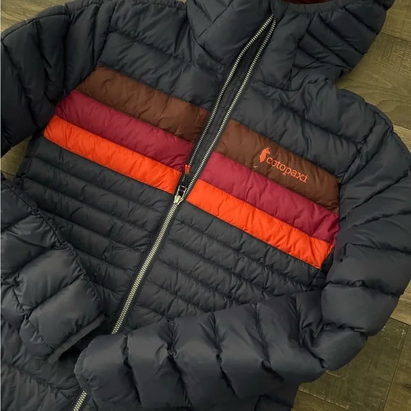 NWOT Cotopaxi Women's Fuego Long Puffer Jacket with Red and Brown XS - Picture 2 of 4